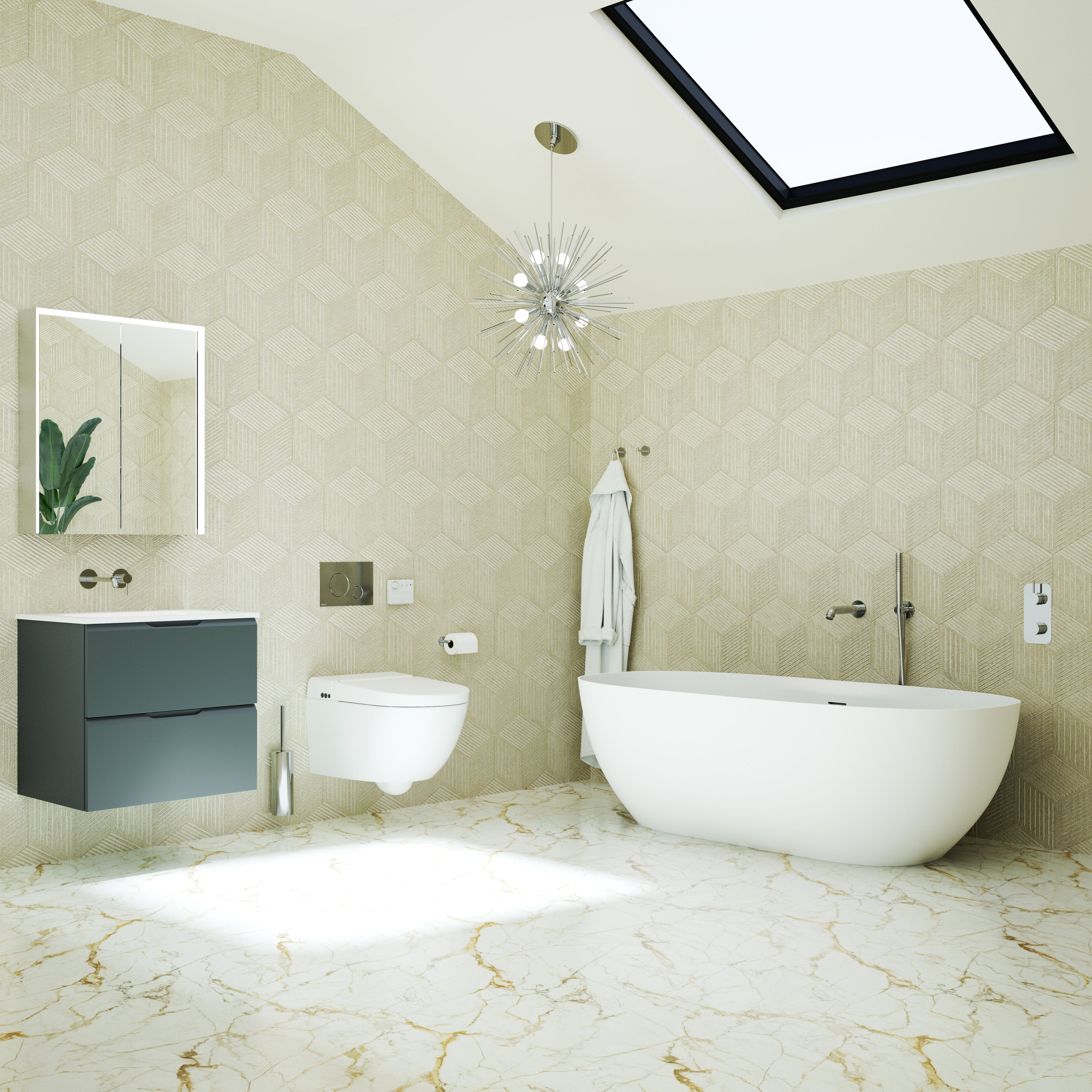 Vrijstaand Bad Modern Mat Wit Solid Surface 160x70cm Italiaans Design Luxe Badkamer