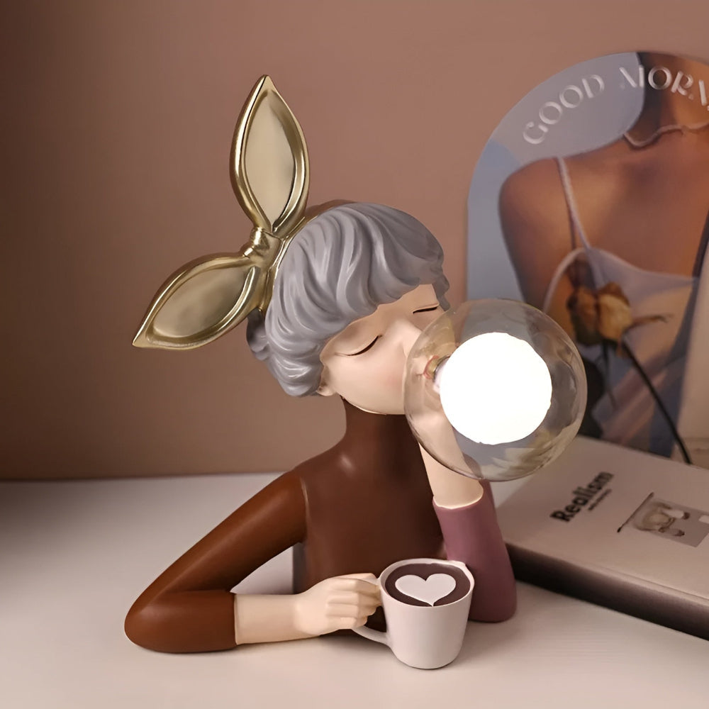 Tafellamp Meisje Bubble LED Design 25-36cm USB Sfeerverlichting | Restfield