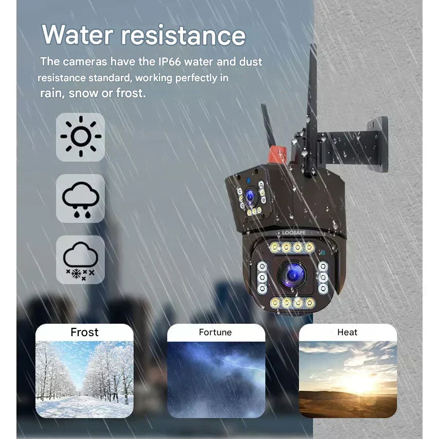 Draadloze 4K beveiligingscamera op zonne-energie met 360° zicht en 4G/Wi-Fi | Restfield