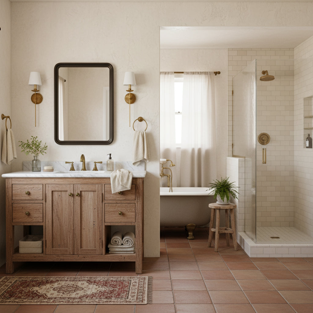 Luxe dubbele wandlamp met stoffen kap en antiek goud bladgoud afwerking voor hal en woonkamer | Restfield