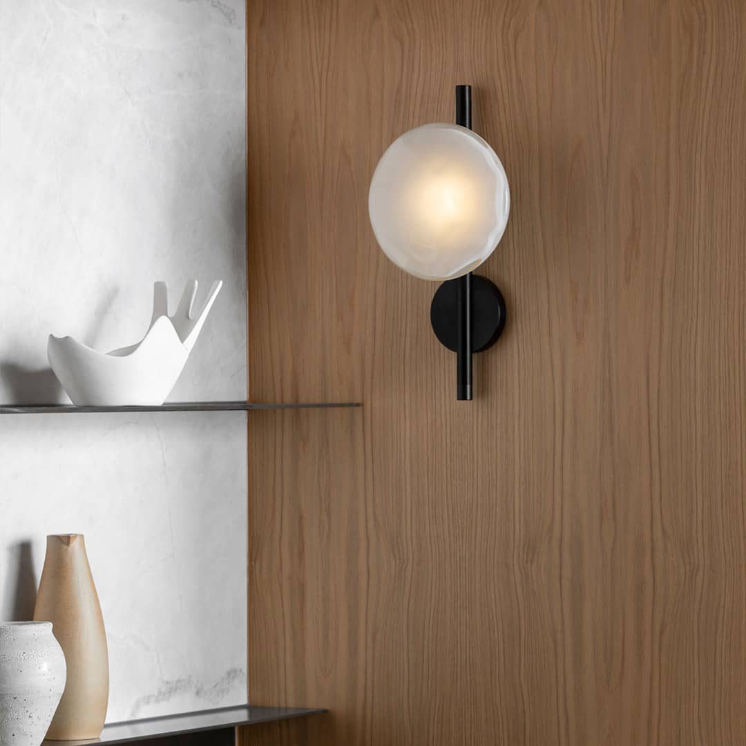 Wandlamp Glas Rond Scandinavisch LED 5W Zwart Goud 20cm Design | Restfield