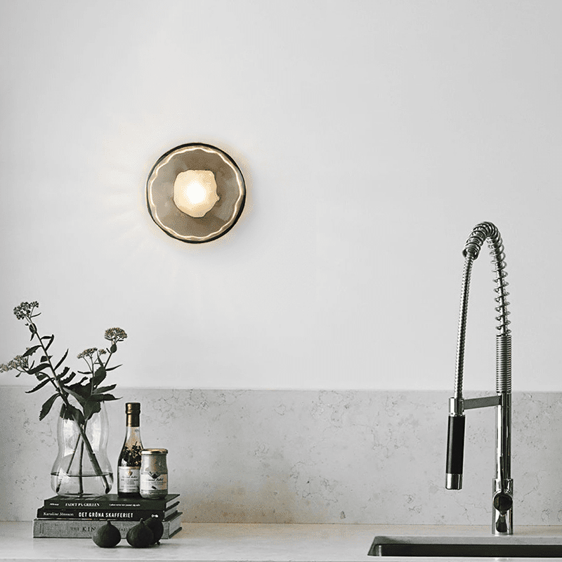 Wandlamp Glas Rond Scandinavisch LED 5W Zwart Goud 20cm Design | Restfield