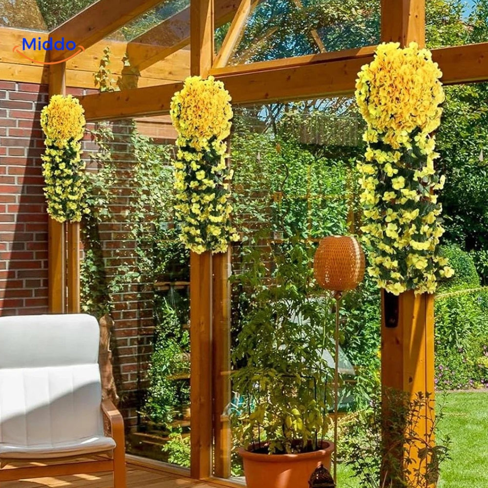 Kunst orchidee hangplant met hangende bloemen voor wanddecoratie, interieur en bruiloften | Restfield