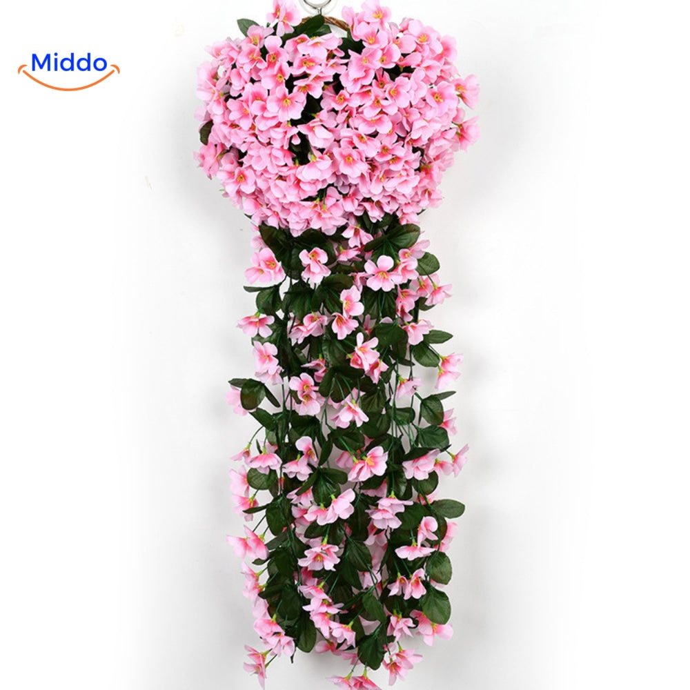 Kunst orchidee hangplant met hangende bloemen voor wanddecoratie, interieur en bruiloften | Restfield