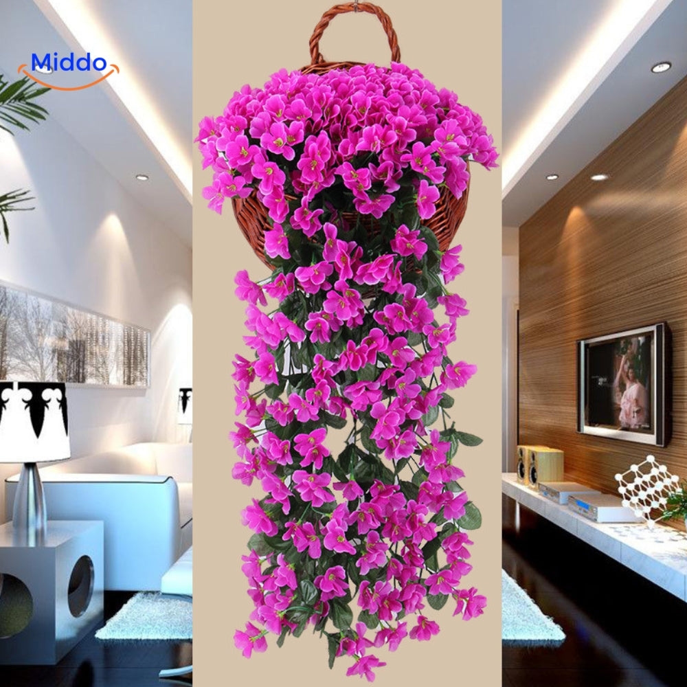 Kunst orchidee hangplant met hangende bloemen voor wanddecoratie, interieur en bruiloften | Restfield