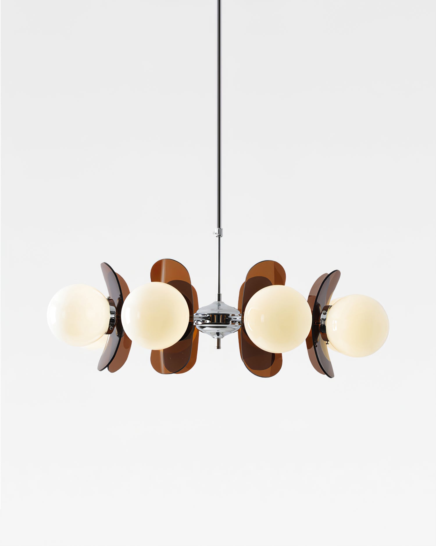 Moderne Sputnik Kroonluchter met Gekleurde Acryl Elementen en Witte Glazen Bollen – Design Hanglamp Meerdere Lichtpunten | Restfield