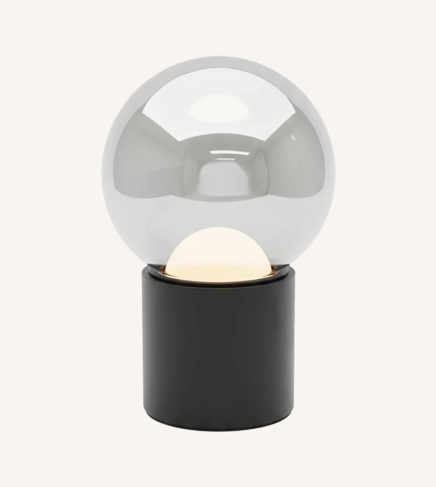 Draadloze Tafellamp LED Oplaadbaar Touch Dimbaar Glasdesign Schwarz Chrom 20cm | Restfield