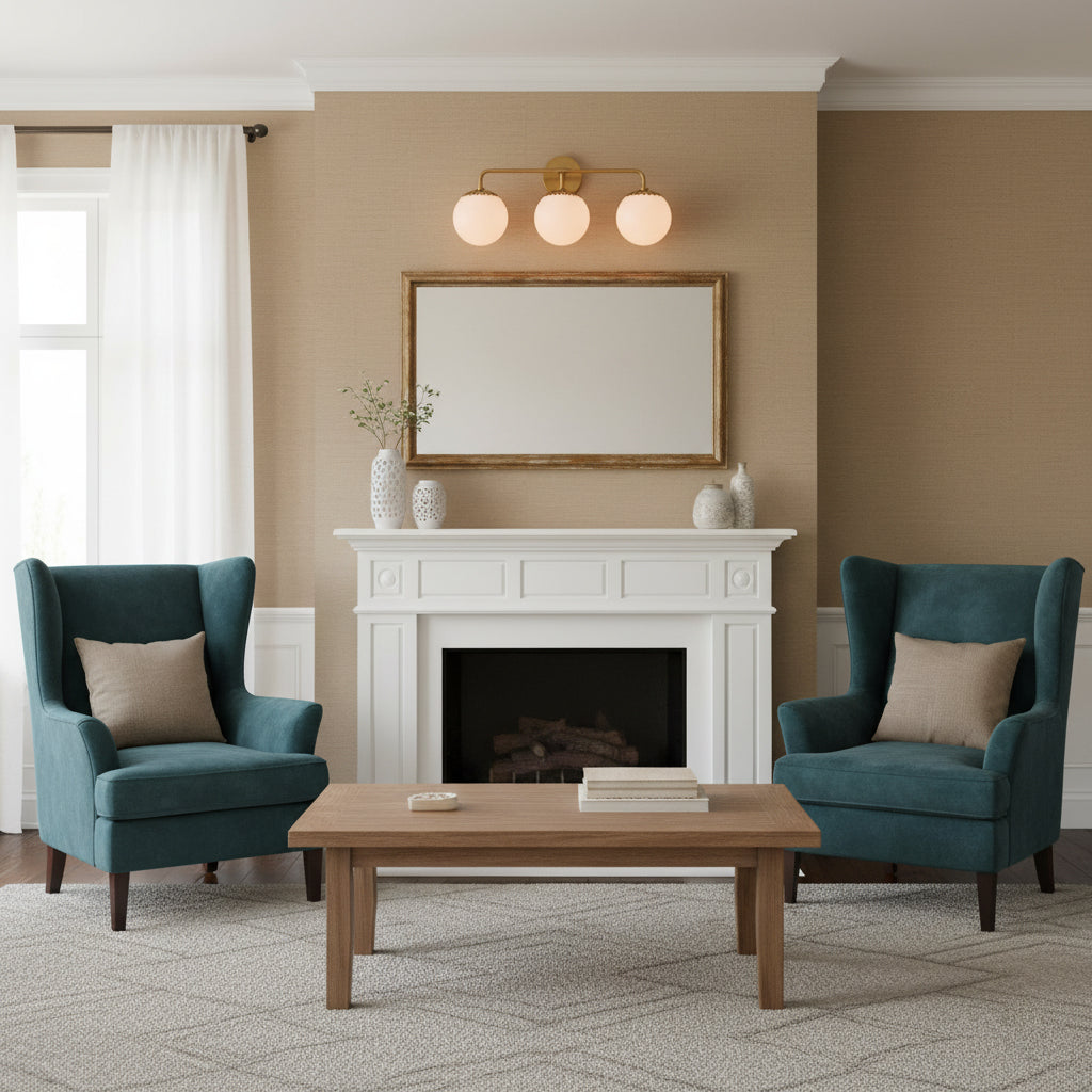 Art Deco Wandlamp met Bloemkap en Glazen Bol – Design Wandverlichting in Messing, Zwart of Nikkel voor Woonkamer en Badkamer | Restfield