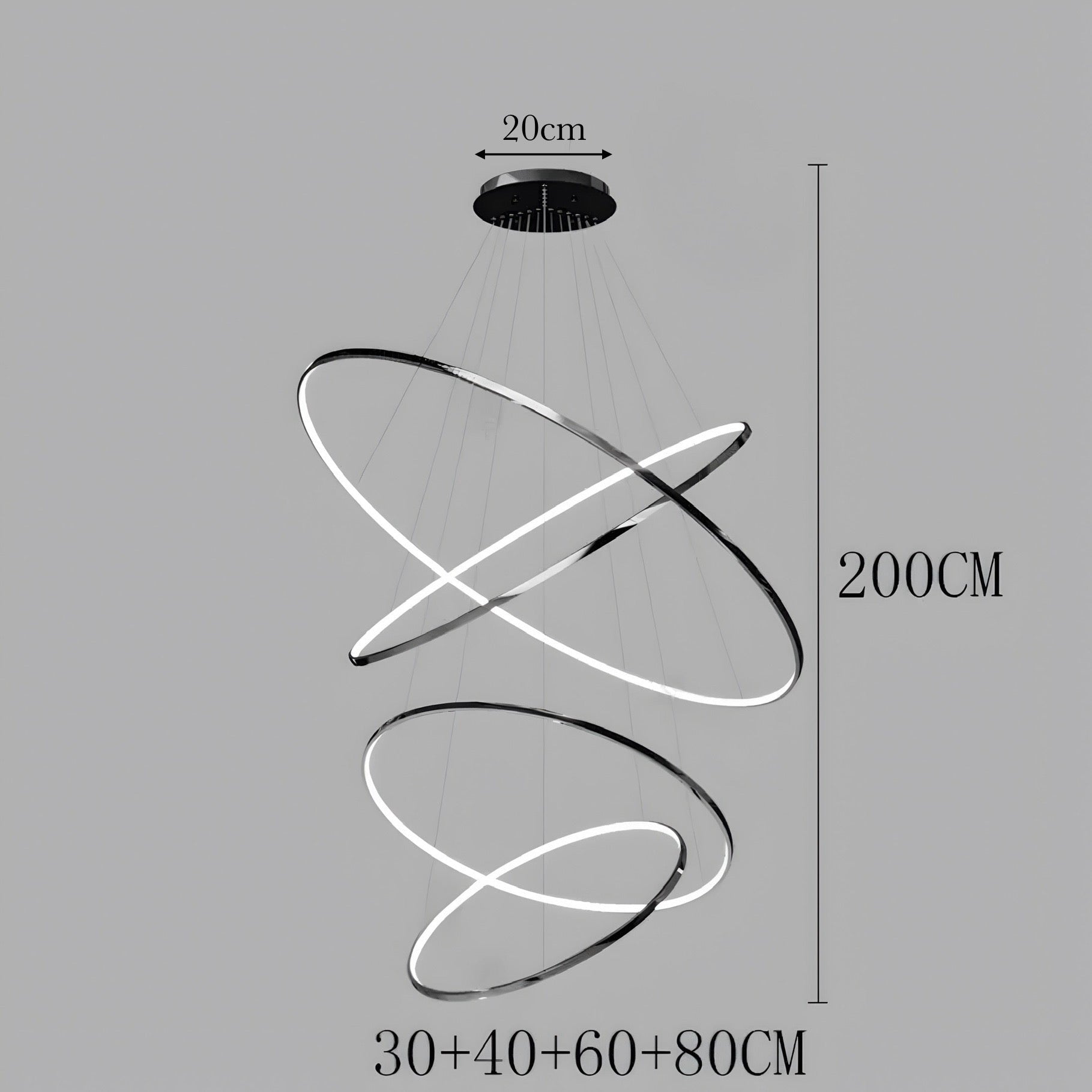 LED Kroonluchter Ringen Dimbaar RVS Goud Of Zwart 3 Tot 8 Elementen | Restfield