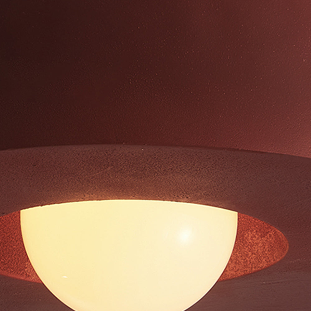 Plafondlamp Wabi-Sabi Cilinder Resin Nordic Dimbaar Zwart Groen Rood 30cm Woonkamer