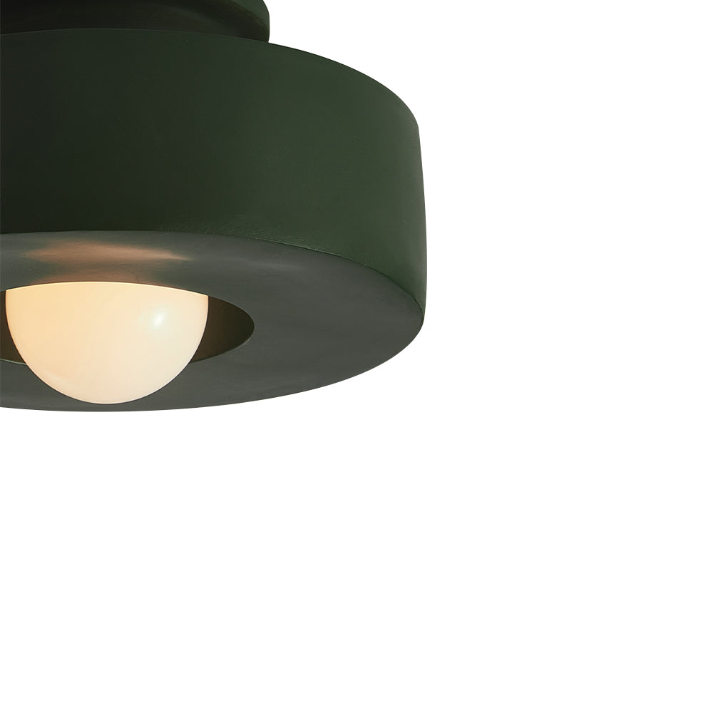 Plafondlamp Wabi-Sabi Cilinder Resin Nordic Dimbaar Zwart Groen Rood 30cm Woonkamer