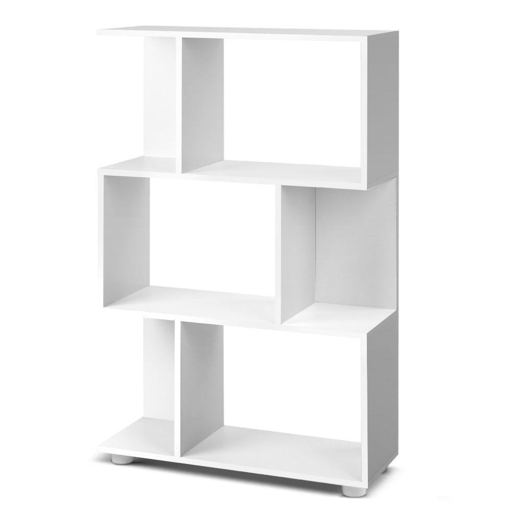 Design Boekenkast met Zigzag Planken 3-Laags – Moderne Display Kast 60 cm | Restfield