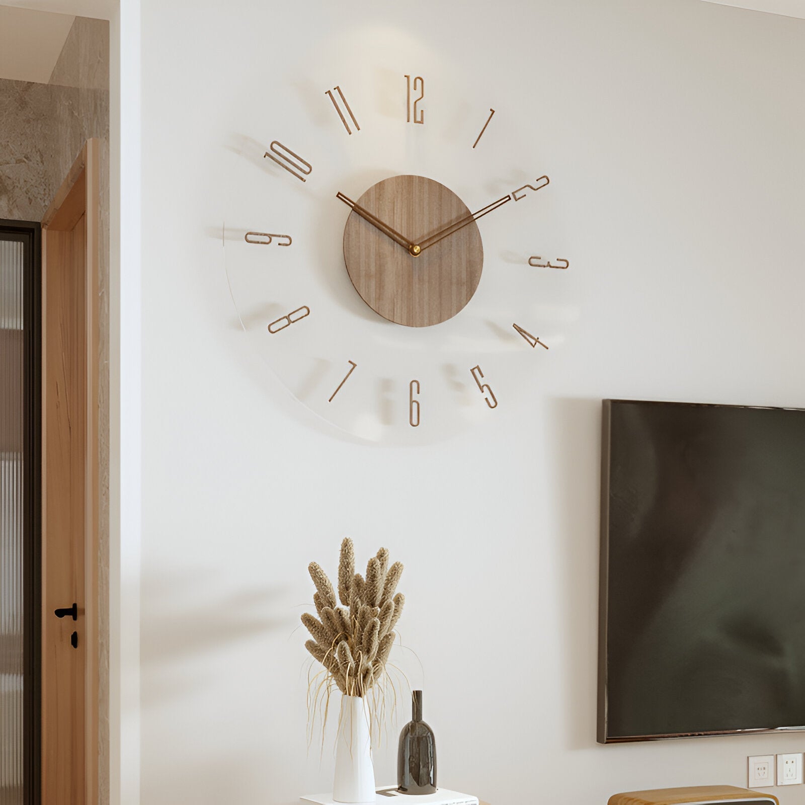 Restfield | Moderne Houten Wandklok met Stil Uurwerk