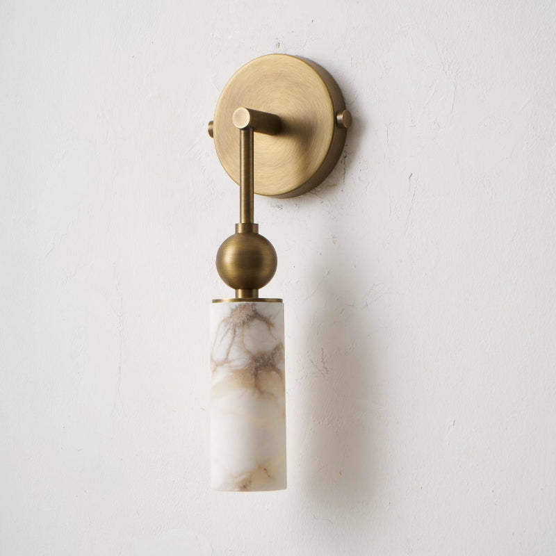 Vintage Wandlamp met Vogel in Messing en Alabaster – Design Wandlamp voor Slaapkamer, Hal en Woonkamer met E14 Fitting | Restfield