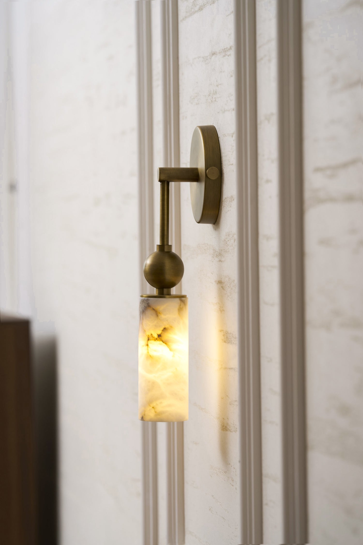 Vintage Wandlamp met Vogel in Messing en Alabaster – Design Wandlamp voor Slaapkamer, Hal en Woonkamer met E14 Fitting | Restfield