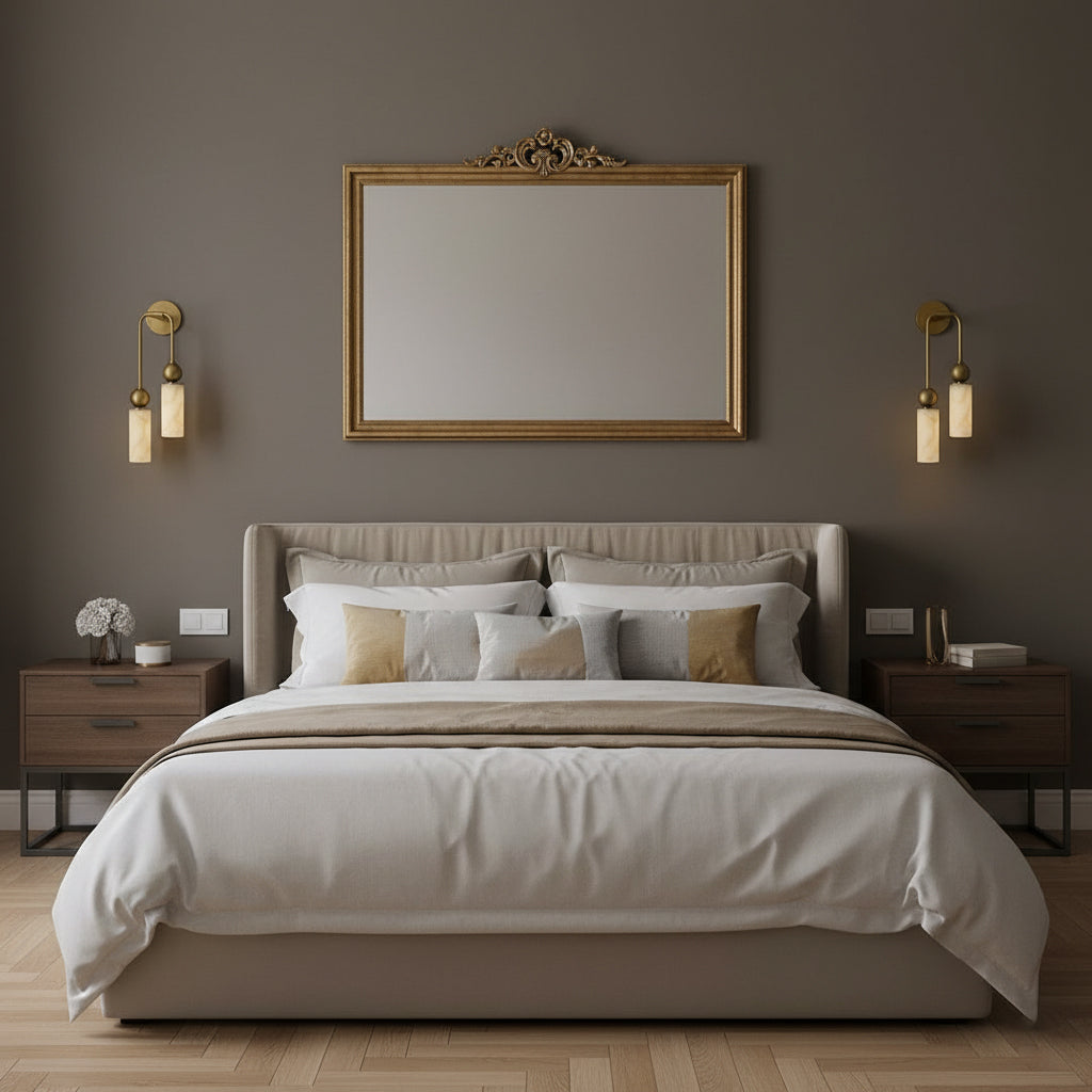 Vintage Wandlamp met Vogel in Messing en Alabaster – Design Wandlamp voor Slaapkamer, Hal en Woonkamer met E14 Fitting | Restfield