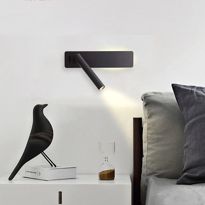 Minimalistische led wandlamp met leesarm en warm sfeerlicht voor slaapkamer | Restfield