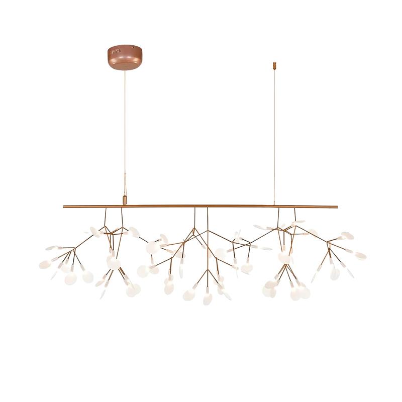 Design Heracleum Kroonluchter met LED Bladeren – Moderne Organische Hanglamp met 30 tot 108 Lichtpunten in Zwart of Roségoud | Restfield