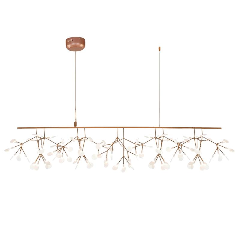 Design Heracleum Kroonluchter met LED Bladeren – Moderne Organische Hanglamp met 30 tot 108 Lichtpunten in Zwart of Roségoud | Restfield