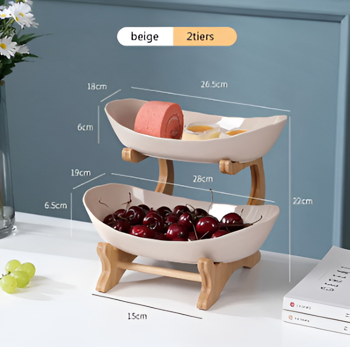Fruitmand 3 Etages Houten Standaard Met Schalen Keuken Organizer | Restfield
