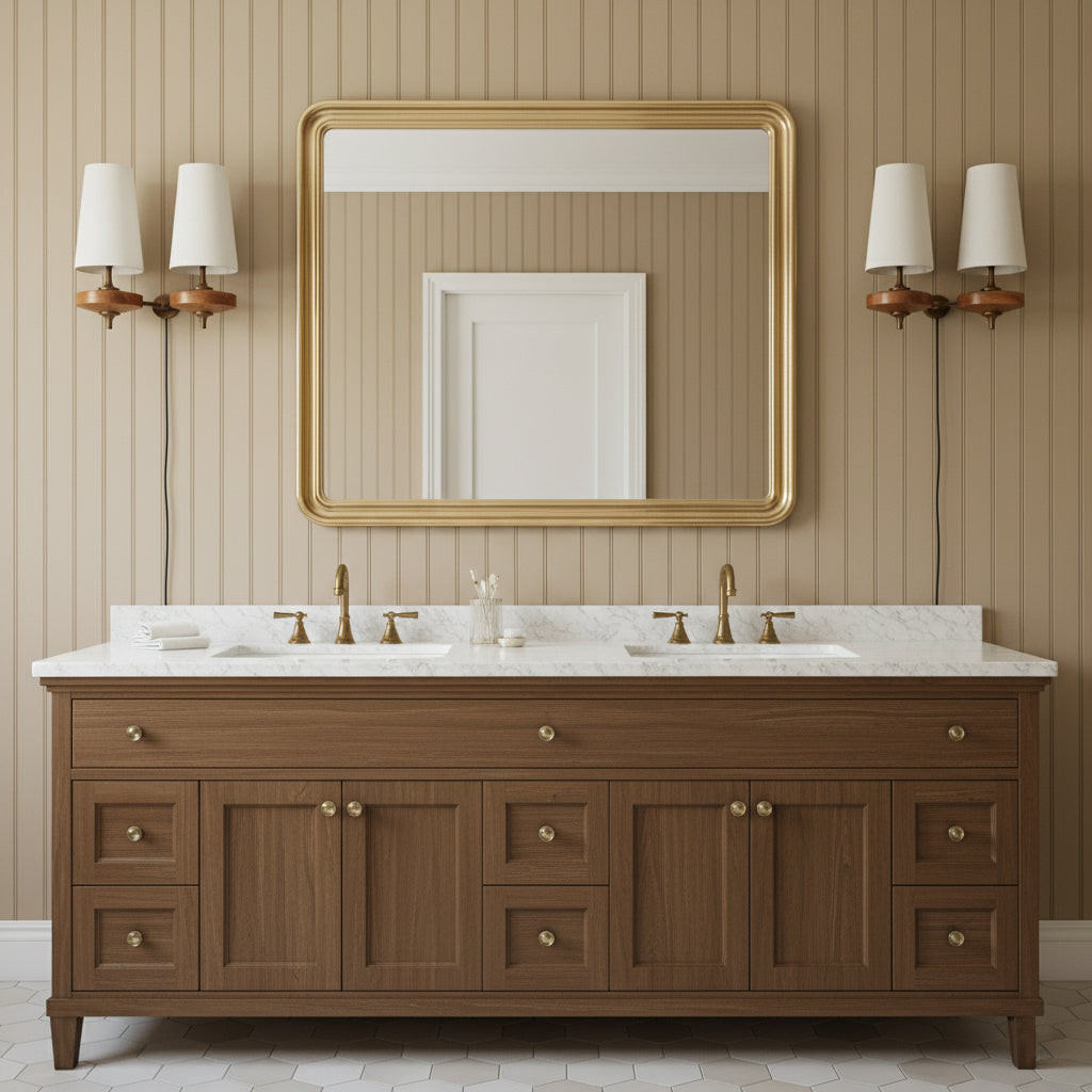 Design Wandlamp met Stekker in Hout en Messing – Natuurlijke Verlichting met Stoffen Kap 1 of 2 Lichtpunten | Restfield