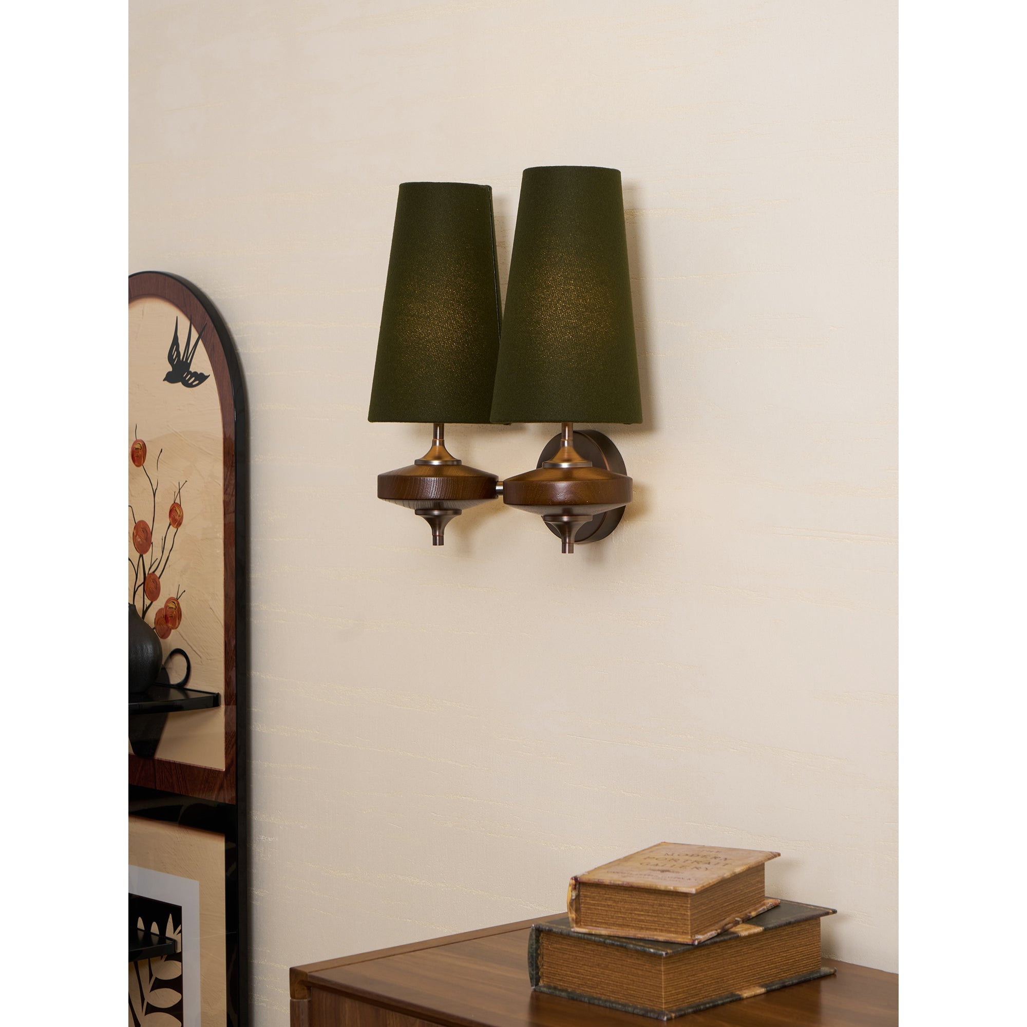 Design Wandlamp Met Houten Details En Stoffen Kap Geïnspireerd Op De Nikau Palm | Restfield