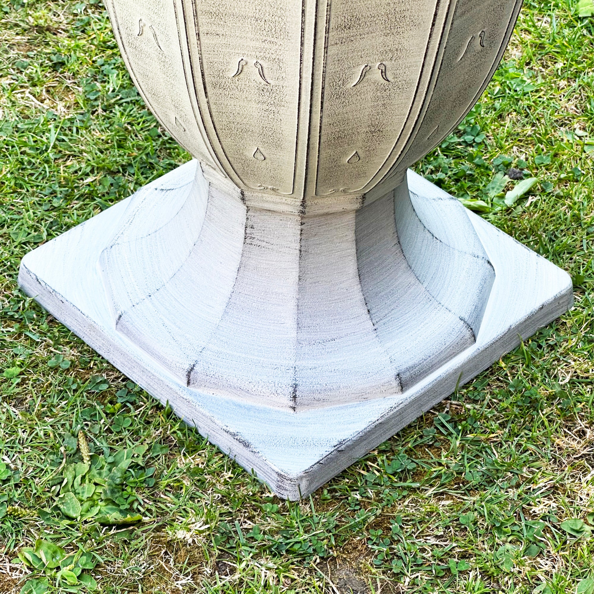 Bloempot Urne Steeneffect Grijs Plastic 33x40cm Buiten Weerbestendig Lichtgewicht Tuin