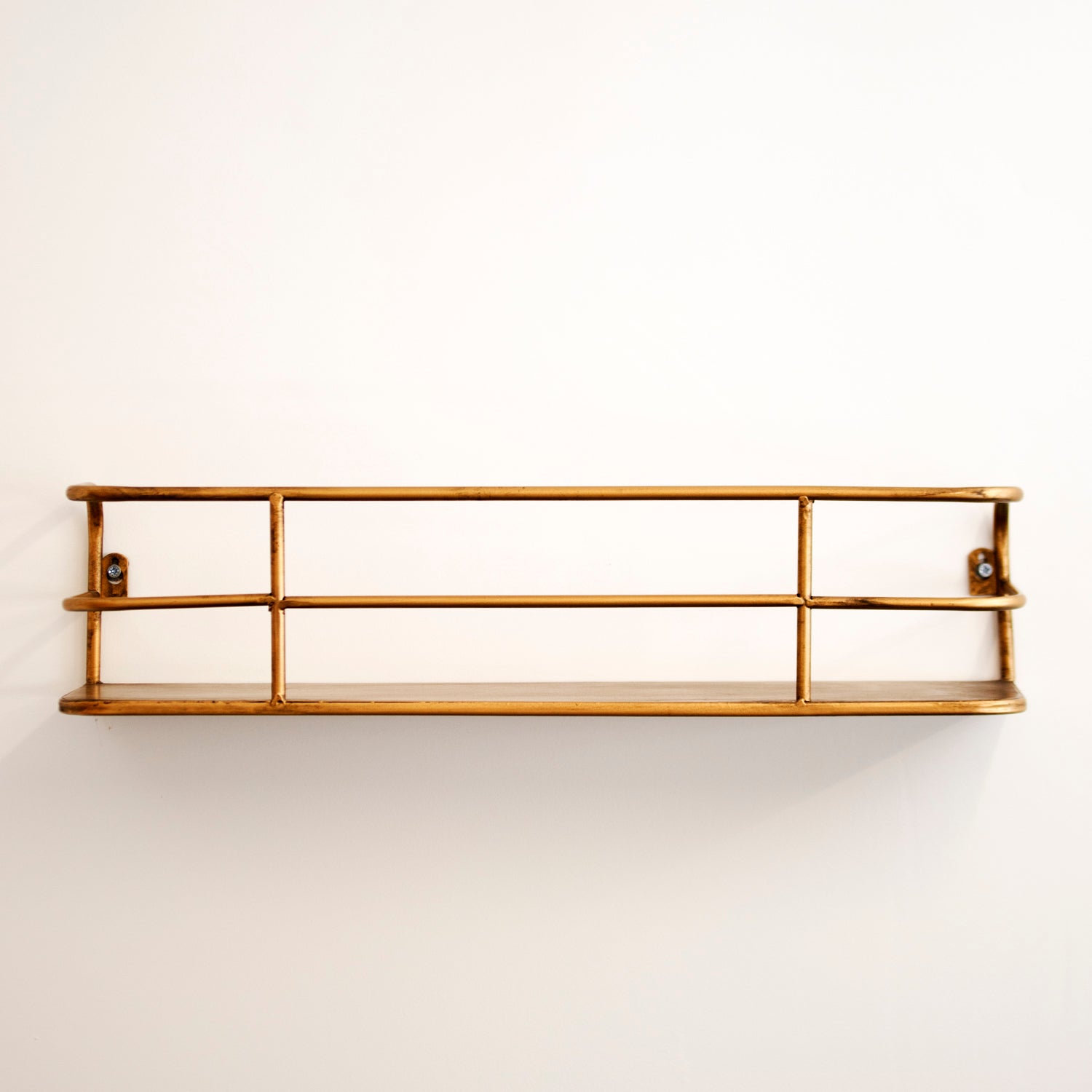 Wandplank Industrieel Metaal Messing Goud 55cm Draadframe Wandrek Woonkamer Modern