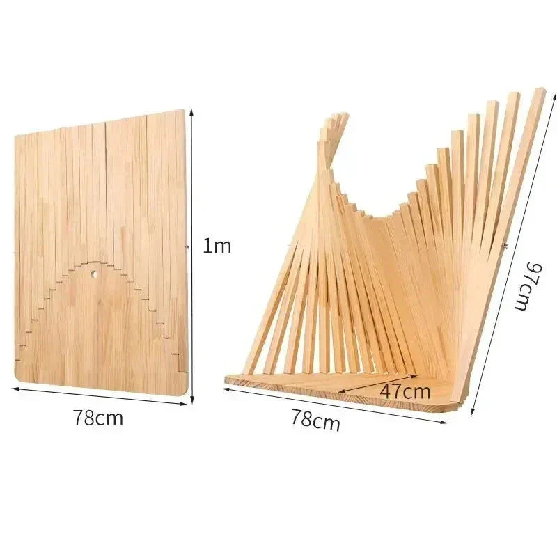 Opklapbaar Wandbureau Massief Hout Naturel 60cm Thuiswerken | Restfield