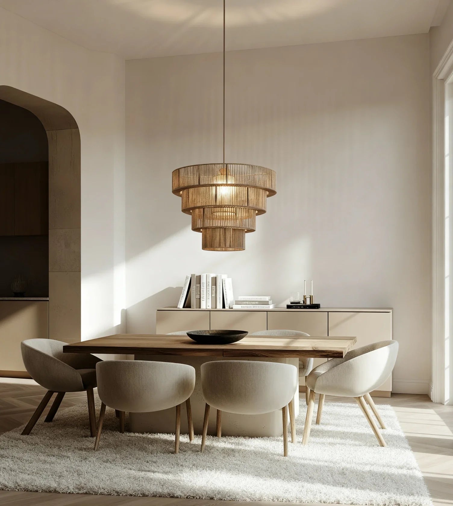 Hanglamp Gevlochten Katoen Taupe 50cm Boho Scandinavisch Verstelbaar | Restfield