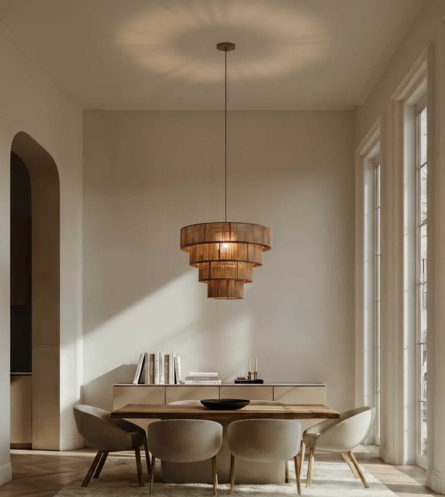 Hanglamp Gevlochten Katoen Taupe 50cm Boho Scandinavisch Verstelbaar | Restfield