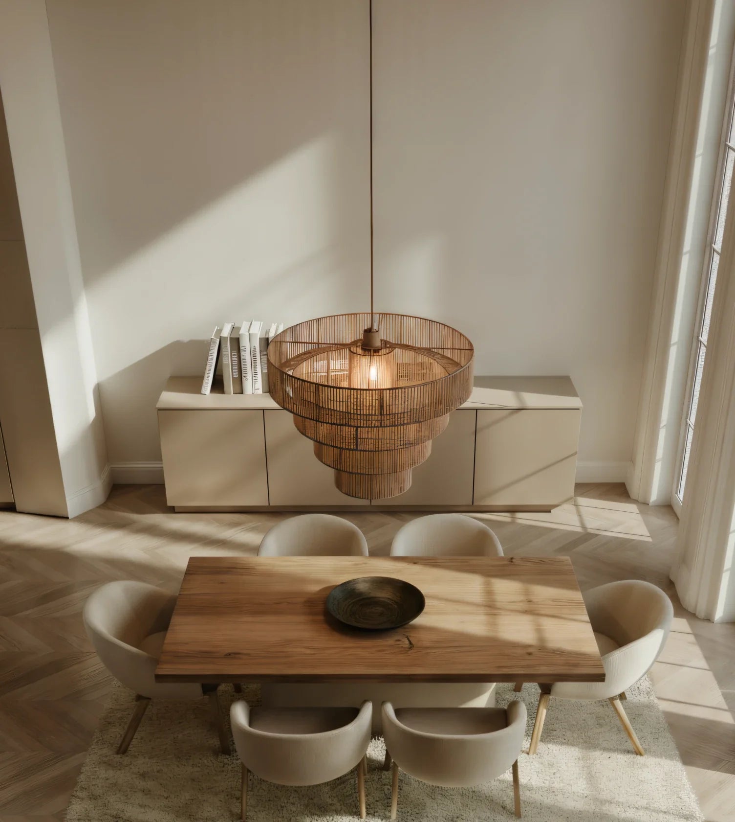 Hanglamp Gevlochten Katoen Taupe 50cm Boho Scandinavisch Verstelbaar | Restfield