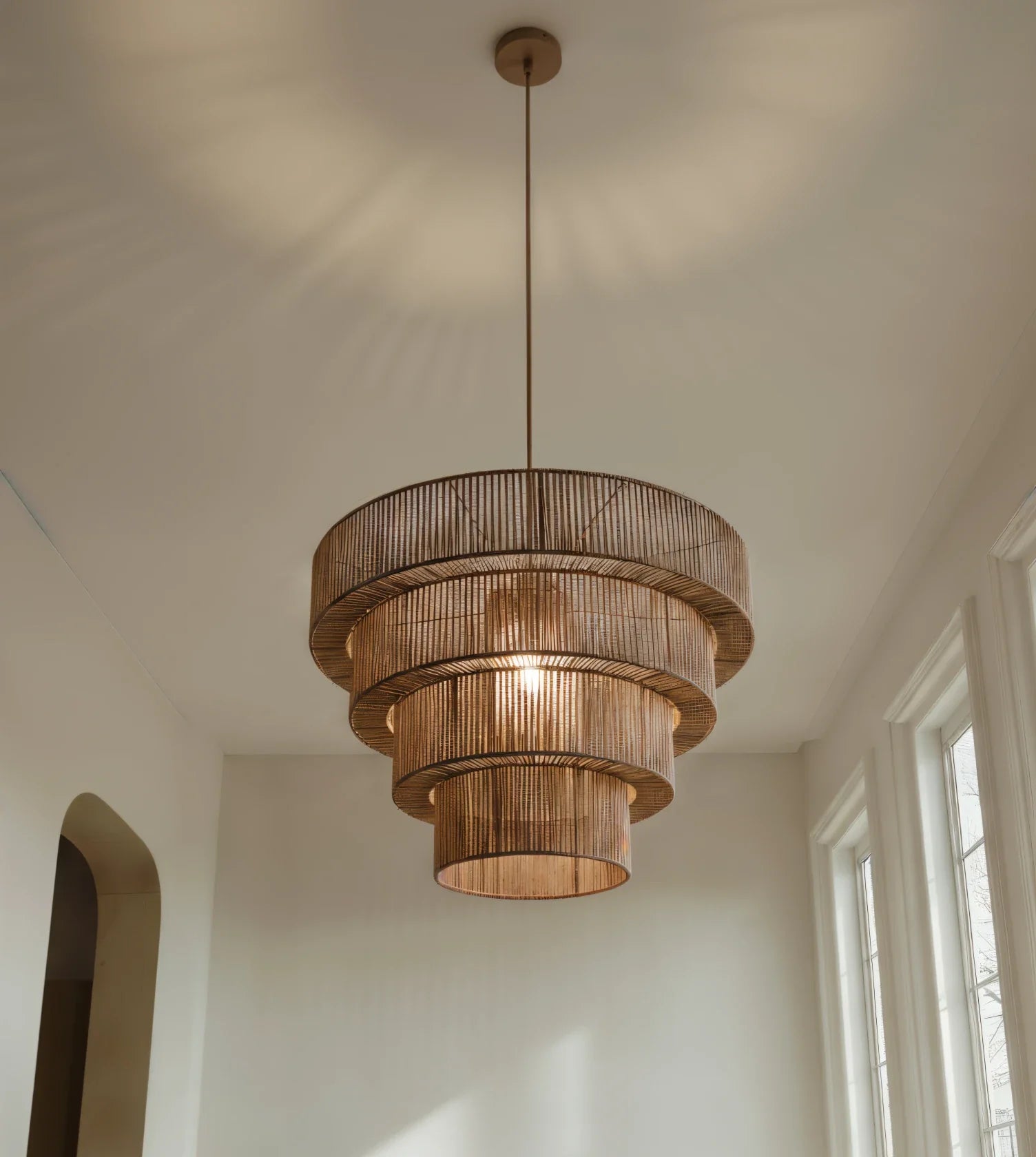 Hanglamp Gevlochten Katoen Taupe 50cm Boho Scandinavisch Verstelbaar | Restfield