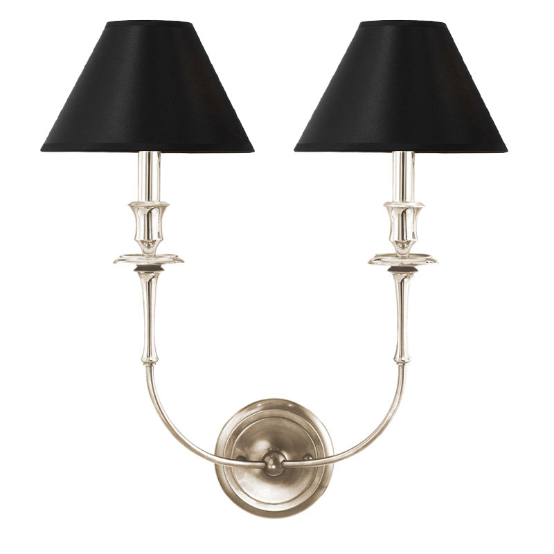 Moderne Wandlamp met Zwarte Stoffen Kap in Messing, Nikkel of Zwart – 1 of 2 Lichtpunten Design Verlichting | Restfield