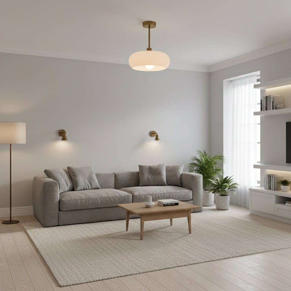 Glas Hängelampe Vintage Bernstein Messing Retro E27 Esszimmer Wohnzimmer Schlafzimmer | Restfield