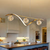 Hanglamp Lineair Glazen Bollen LED Strip Goud Chroom 100cm Eetkamer Keukeneiland Modern | Restfield