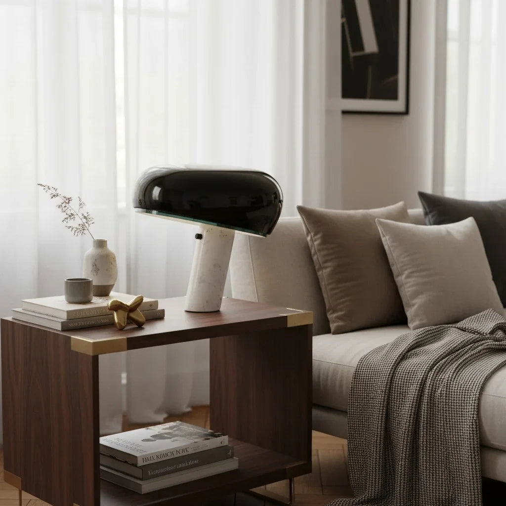 Design Tafellamp met Marmeren Voet – Warm Licht voor Woonkamer & Slaapkamer | Restfield