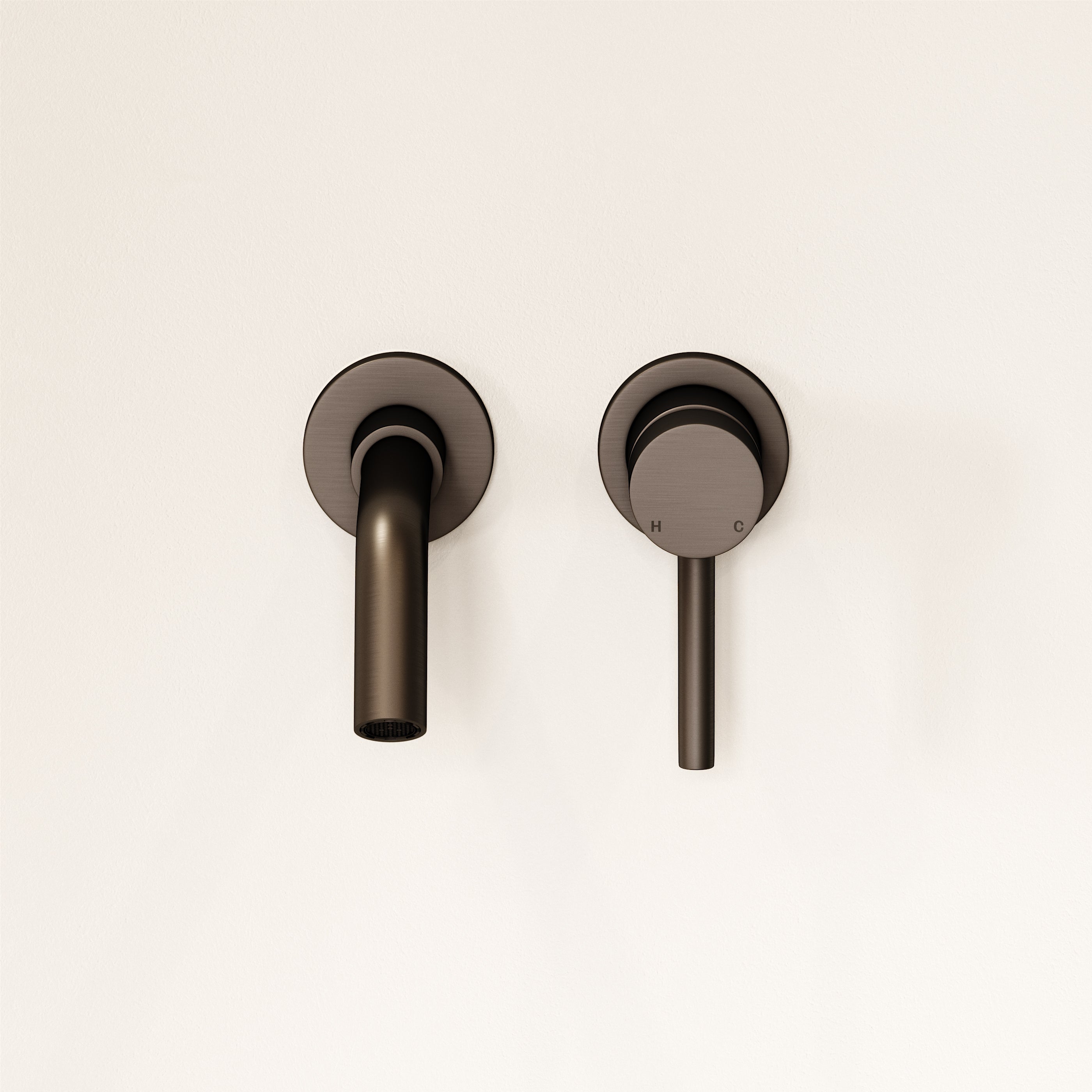 Wandkraan Wastafel Diep Brons Muurmontage 200mm Mengkraan Handgemaakt Luxe Badkamer