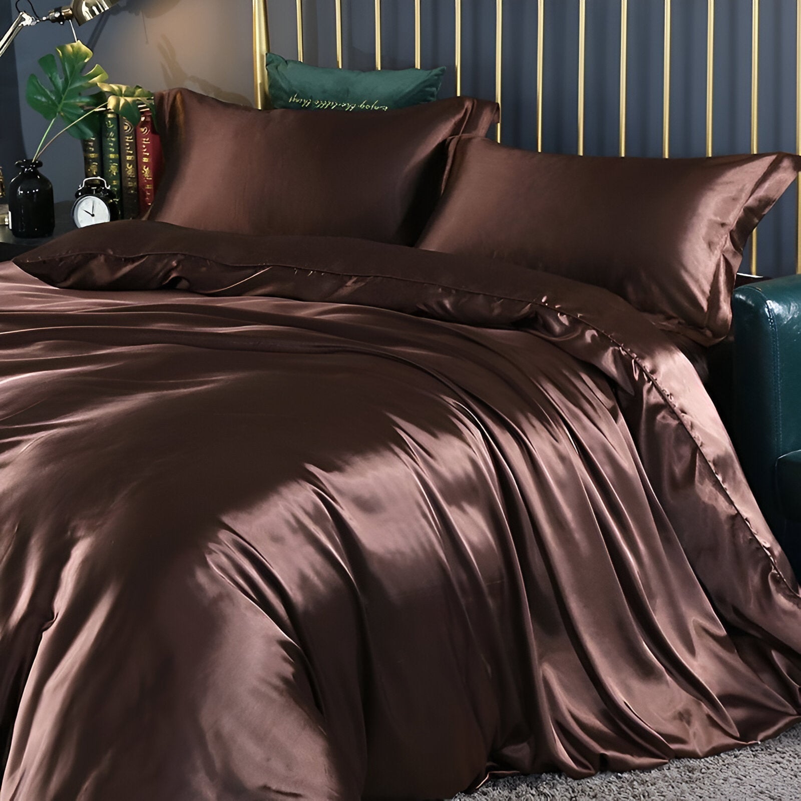 Beddengoedset Zijde 70% Mulberry 180gsm Paars Dekbedovertrek Hoeslaken Kussenslopen Luxe Slaapkamer Satijn Look | Restfield