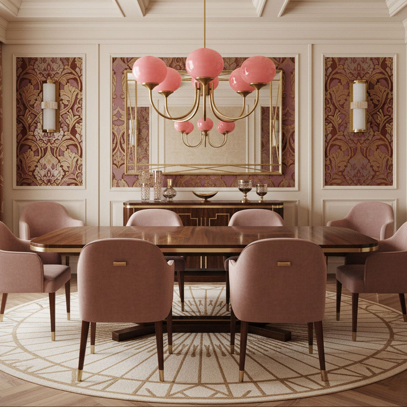 Glazen Kroonluchter Met Roze Witte Of Creme Bollen En Gouden Of Chromen Frame Moderne Design Kroonluchter Met 3 Of 5 Lichtpunten Voor Woonkamer En Eetkamer | Restfield