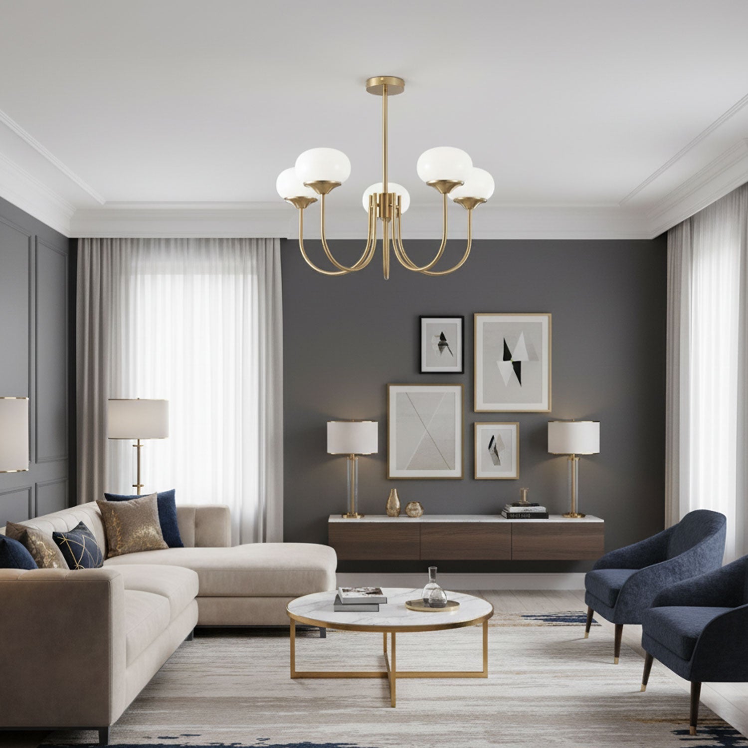 Glazen Kroonluchter Met Roze Witte Of Creme Bollen En Gouden Of Chromen Frame Moderne Design Kroonluchter Met 3 Of 5 Lichtpunten Voor Woonkamer En Eetkamer | Restfield