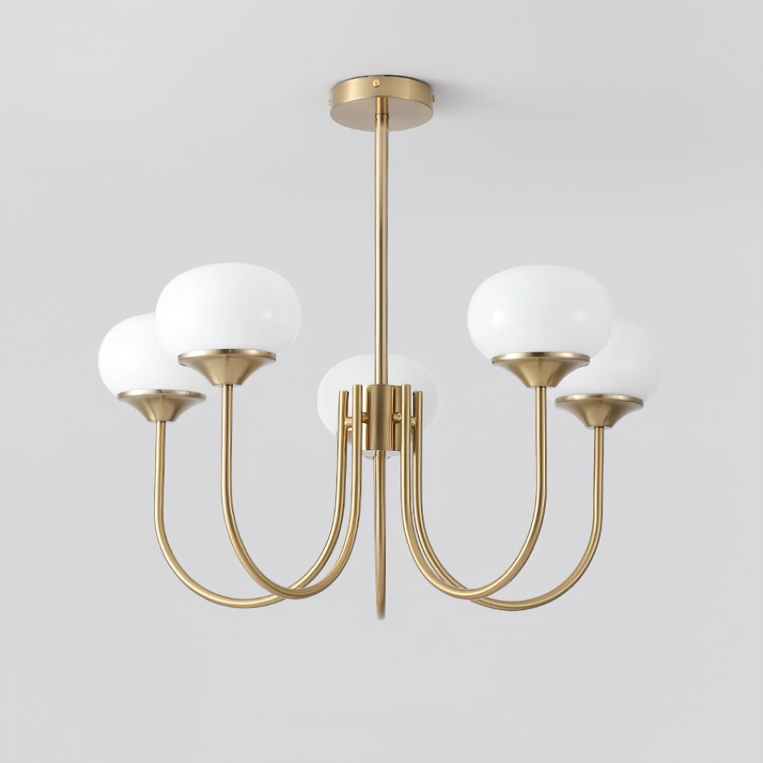 Glazen Kroonluchter Met Roze Witte Of Creme Bollen En Gouden Of Chromen Frame Moderne Design Kroonluchter Met 3 Of 5 Lichtpunten Voor Woonkamer En Eetkamer | Restfield
