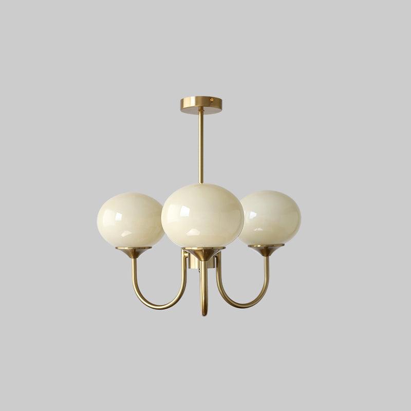Glazen Kroonluchter Met Roze Witte Of Creme Bollen En Gouden Of Chromen Frame Moderne Design Kroonluchter Met 3 Of 5 Lichtpunten Voor Woonkamer En Eetkamer | Restfield
