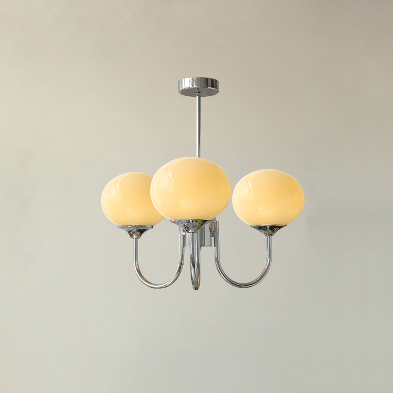 Glazen Kroonluchter Met Roze Witte Of Creme Bollen En Gouden Of Chromen Frame Moderne Design Kroonluchter Met 3 Of 5 Lichtpunten Voor Woonkamer En Eetkamer | Restfield