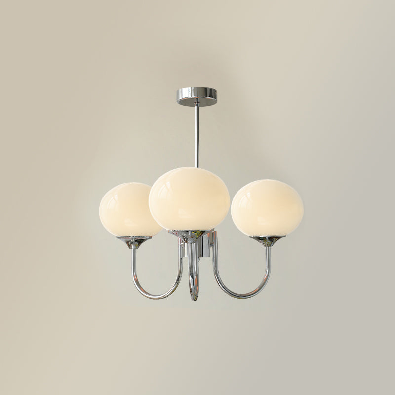 Glazen Kroonluchter Met Roze Witte Of Creme Bollen En Gouden Of Chromen Frame Moderne Design Kroonluchter Met 3 Of 5 Lichtpunten Voor Woonkamer En Eetkamer | Restfield