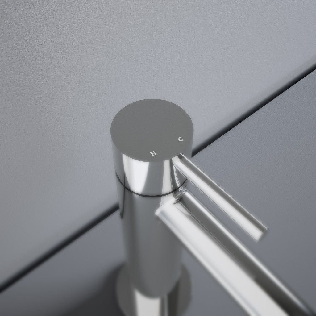 Wastafelmengkraan Opbouw Chroom Messing Italiaans Design 155mm Monobloc Luxe Badkamer