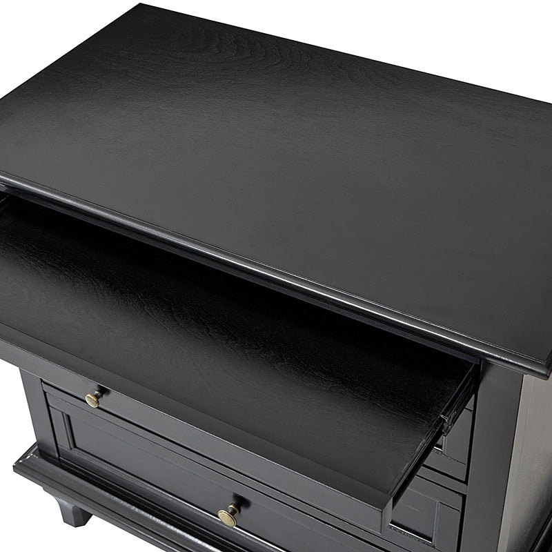 Landelijke Houten Bijzettafel Met 3 Lades En Geïntegreerd Oplaadstation Voor Woonkamer | Restfield