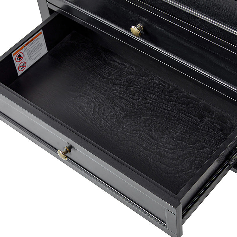 Landelijke Houten Bijzettafel Met 3 Lades En Geïntegreerd Oplaadstation Voor Woonkamer | Restfield