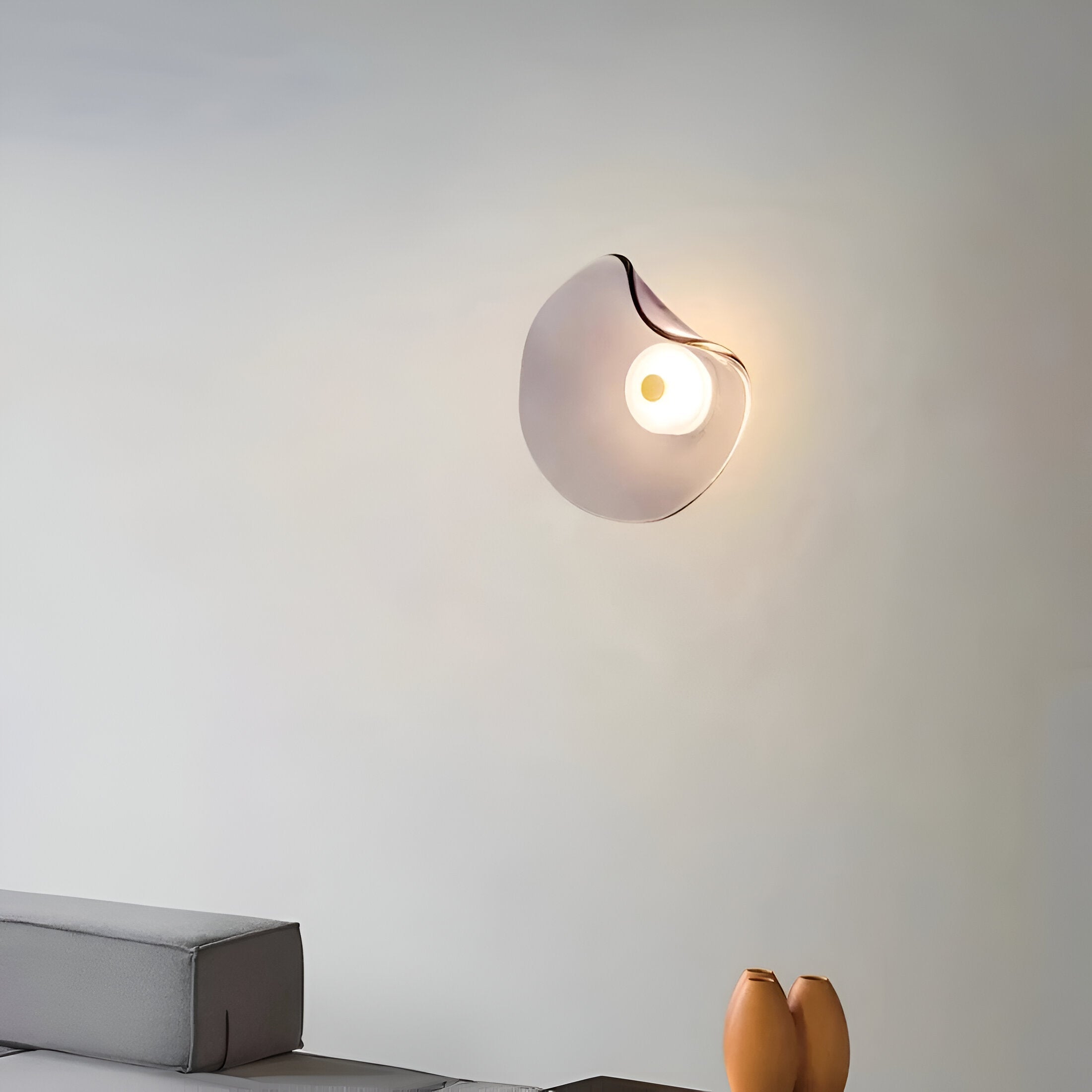 Wandlamp Gebogen Glas LED Sculpturaal Nordisch Goud Zwart 25cm Woonkamer Slaapkamer | Restfield