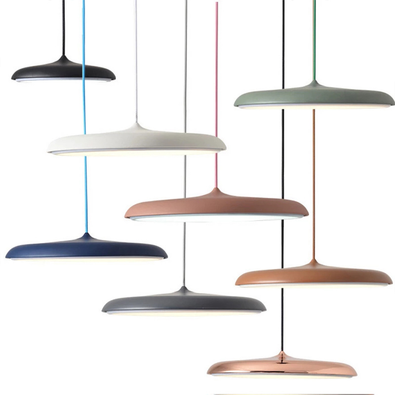 Scandinavische ultradunne schijfvormige hanglamp met diffuus ledlicht voor moderne interieurs | Restfield